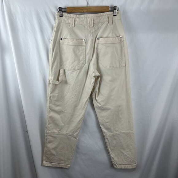 Anthropologie Maeve Cream-Coloured Utility Pants Womens Size 27 Cotton Casual - Picture 9 of 16